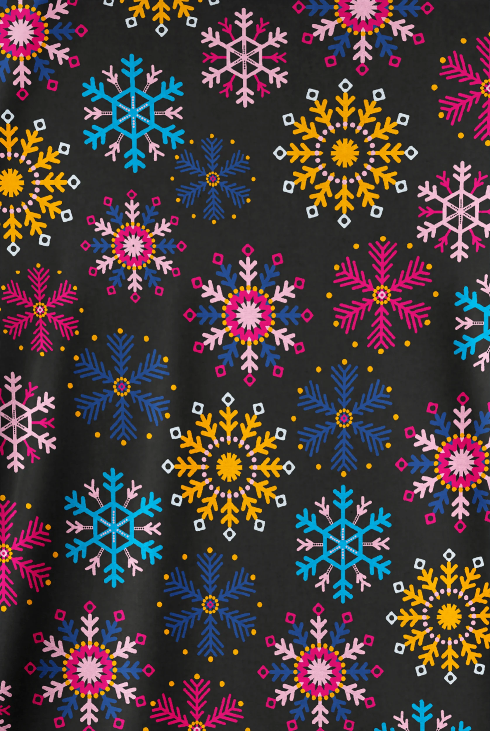 Butter-Soft Originals Snow Flurries Women's 2-Pocket V-Neck Print Scrub Top