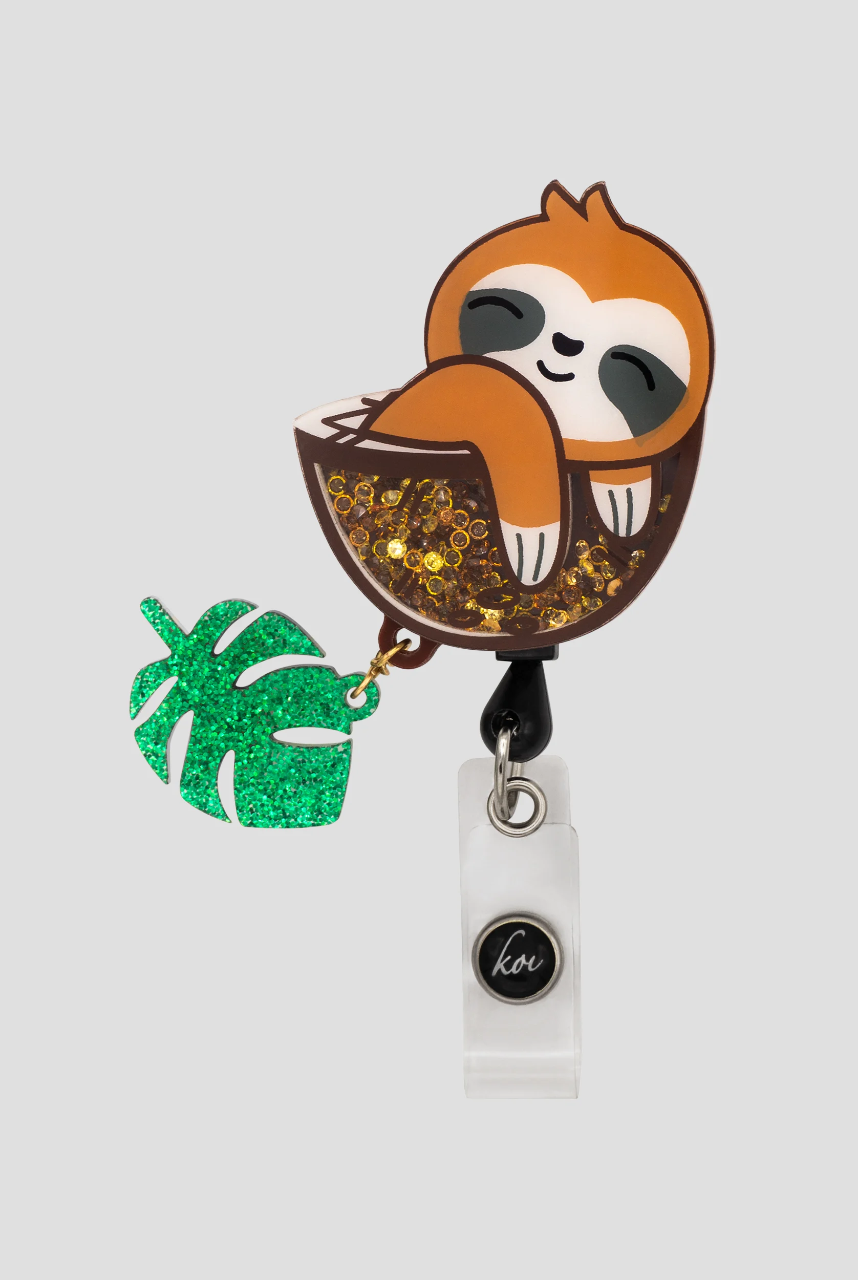Koi Sloth Shaker ID Badge Holder