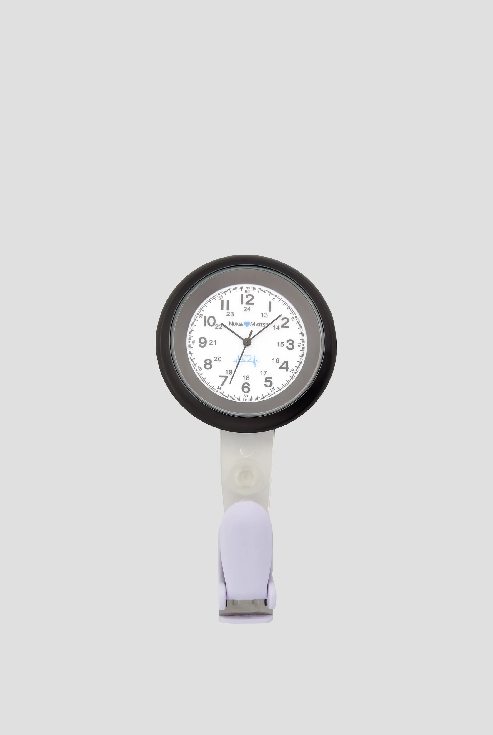 Nurse Mates White/Black Clip-on Watch