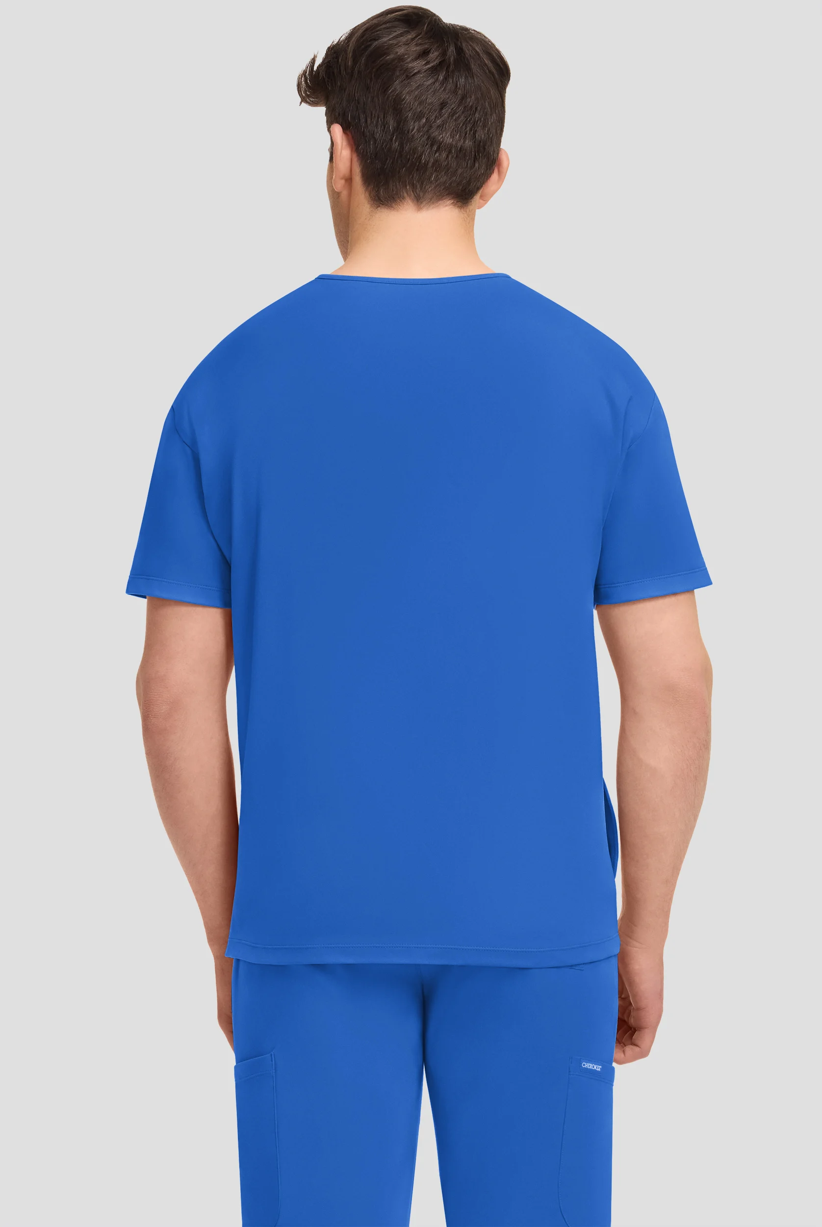 Cherokee Achieve Men's 3-Pocket STRETCH Relaxed V-Neck Knit Scrub Top