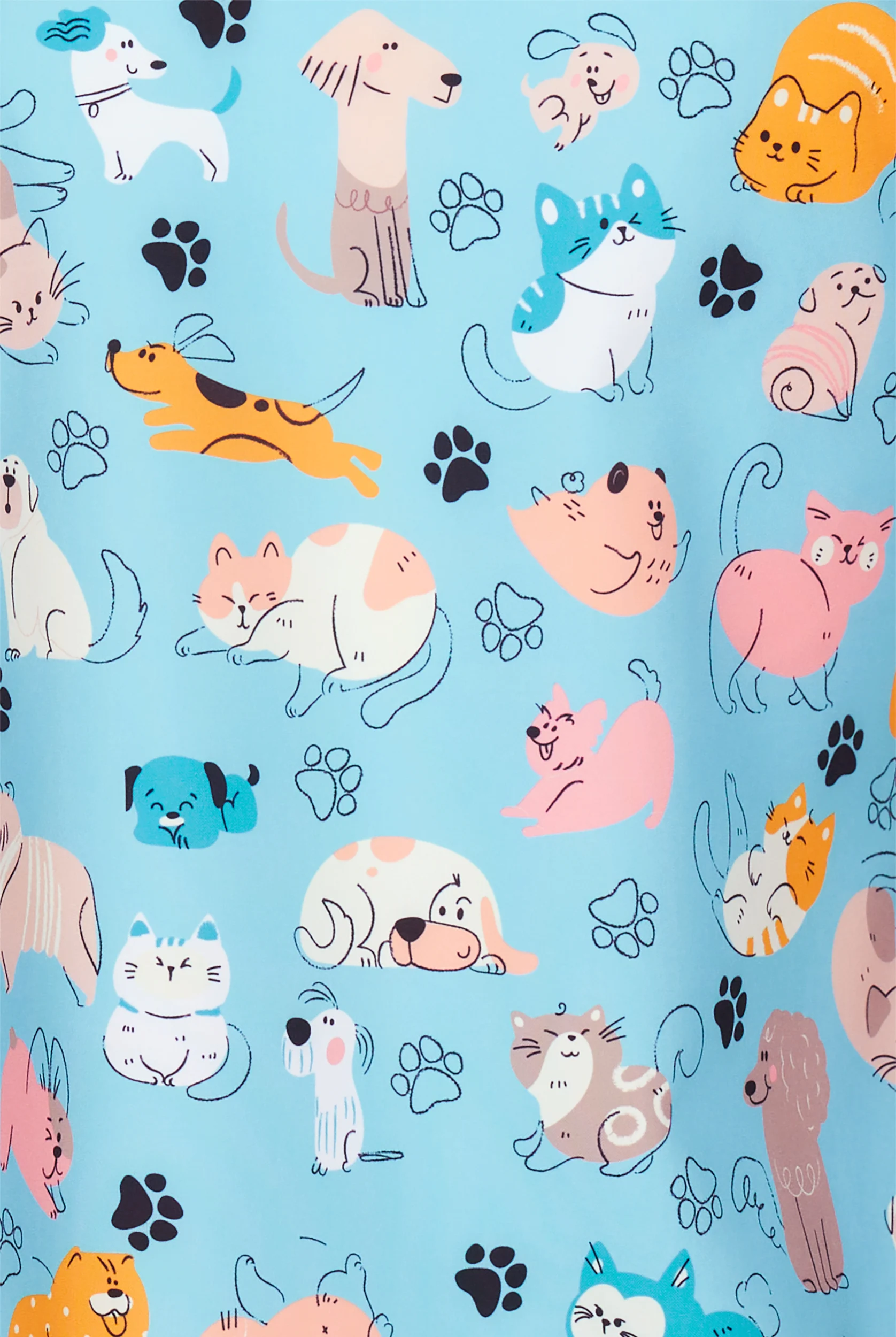 Zavate Ava Therese Furry Friends Women's 2-Pocket STRETCH V-Neck Print Scrub Top