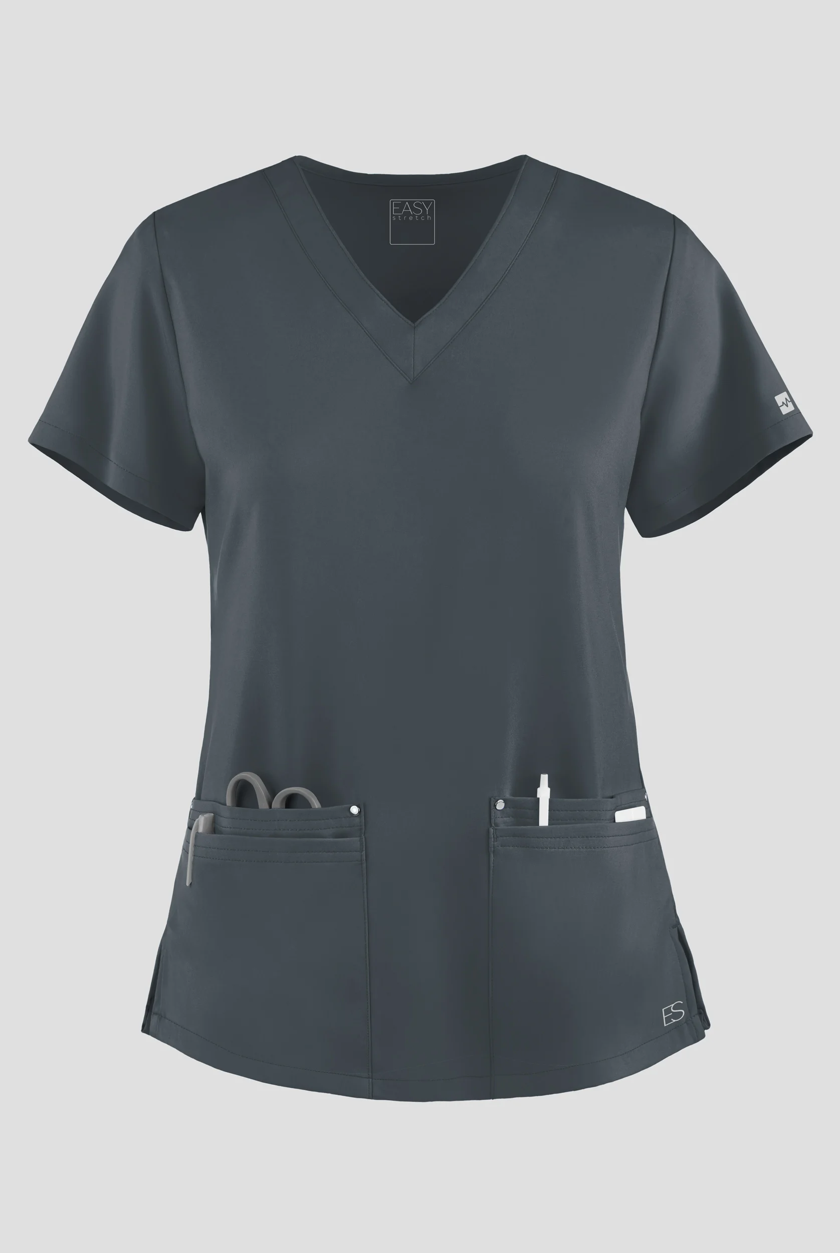 Easy STRETCH Lina Mitered Women's 4-Pocket V-Neck Scrub Top