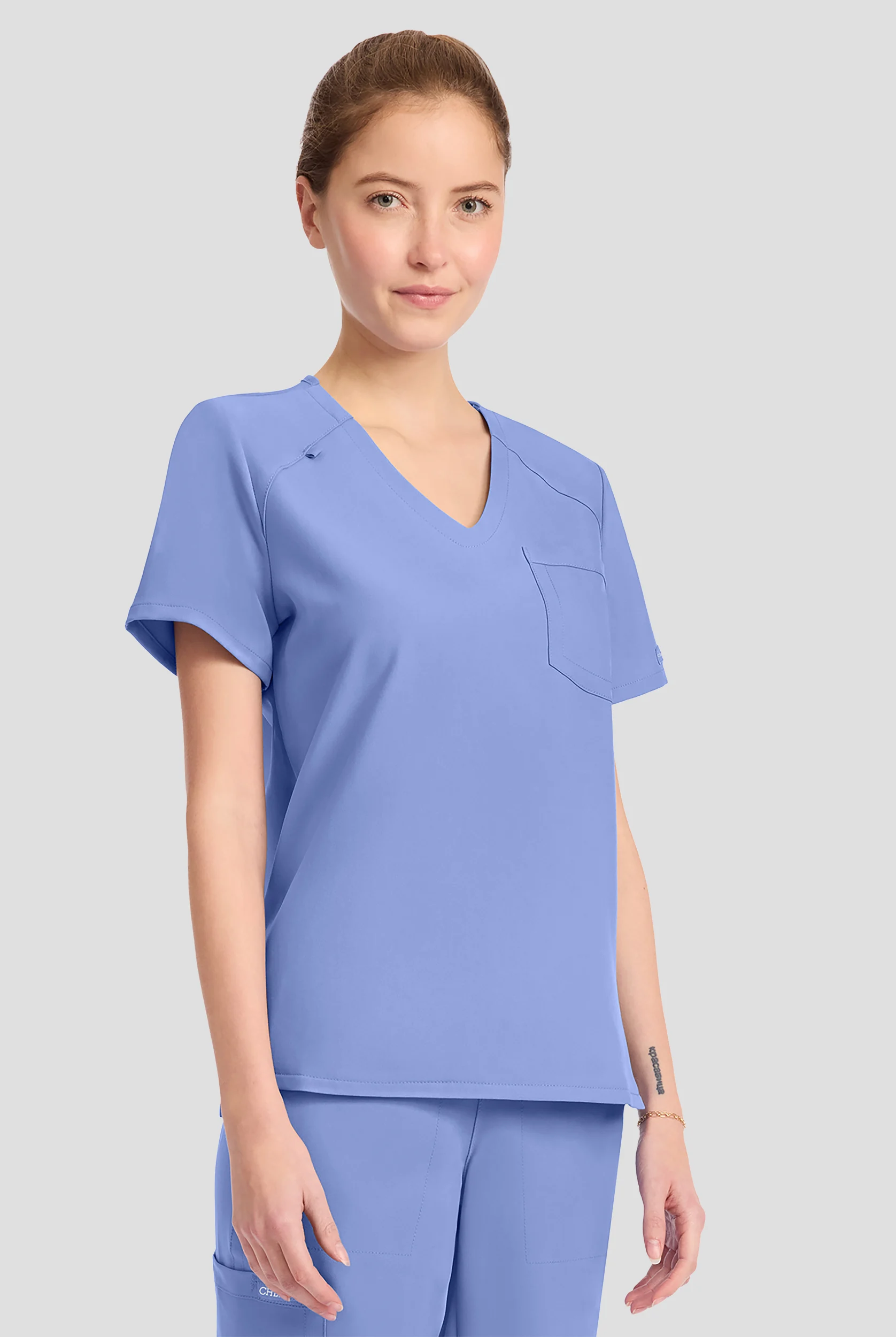 Cherokee Workwear Originals Ultra Women's 1-Pocket Tuck In V-Neck Scrub Top