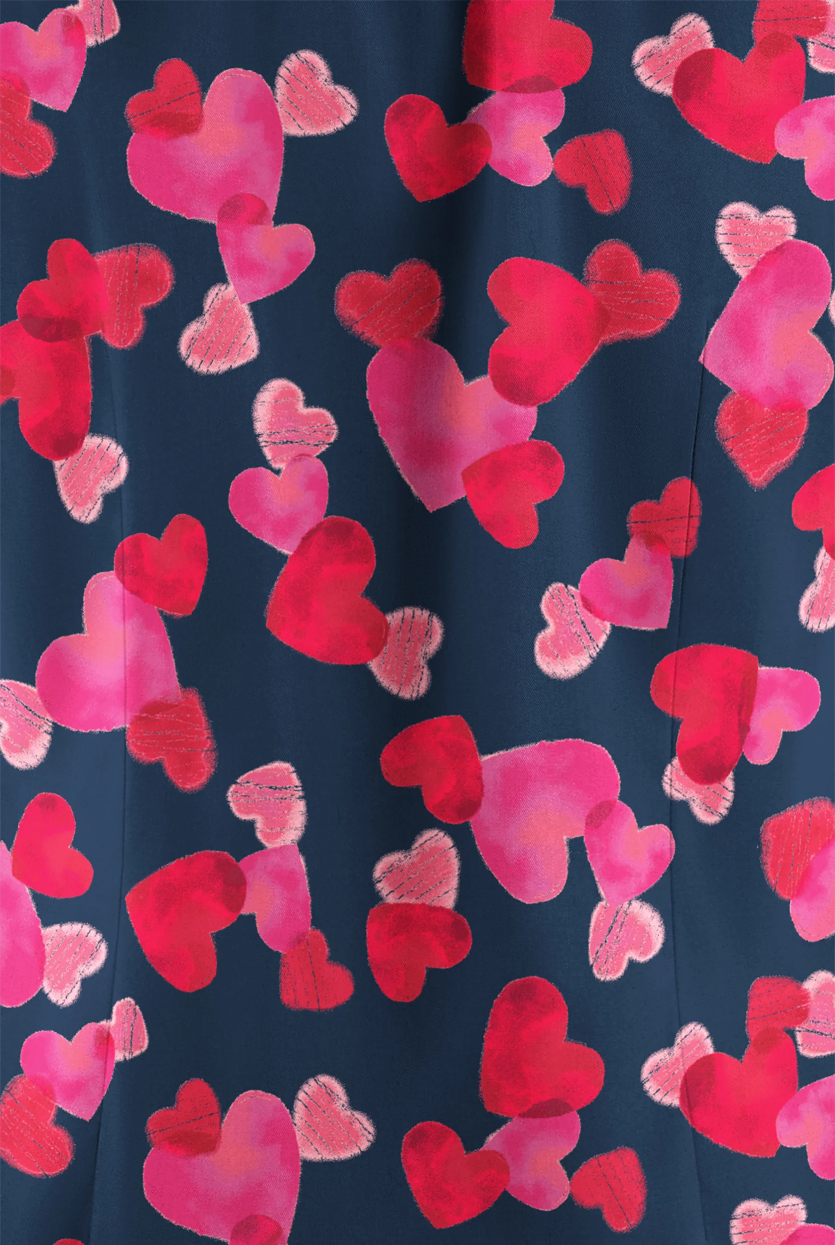 Butter-Soft STRETCH Forever Love Navy Women's 6-Pocket Peasant Style Print Scrub Top