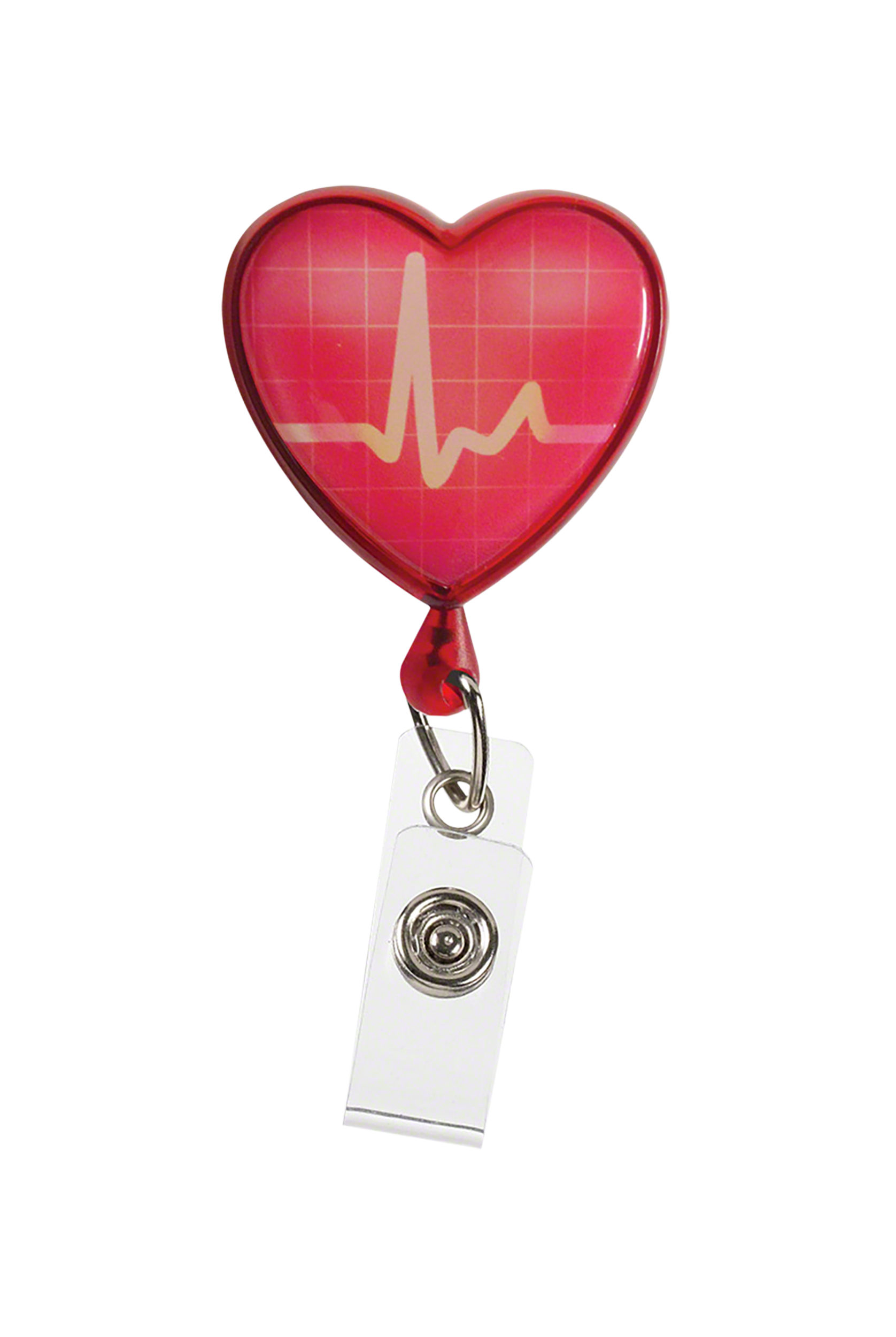 Prestige Retracteze™ EKG Heart Button Snap ID Badge Holder