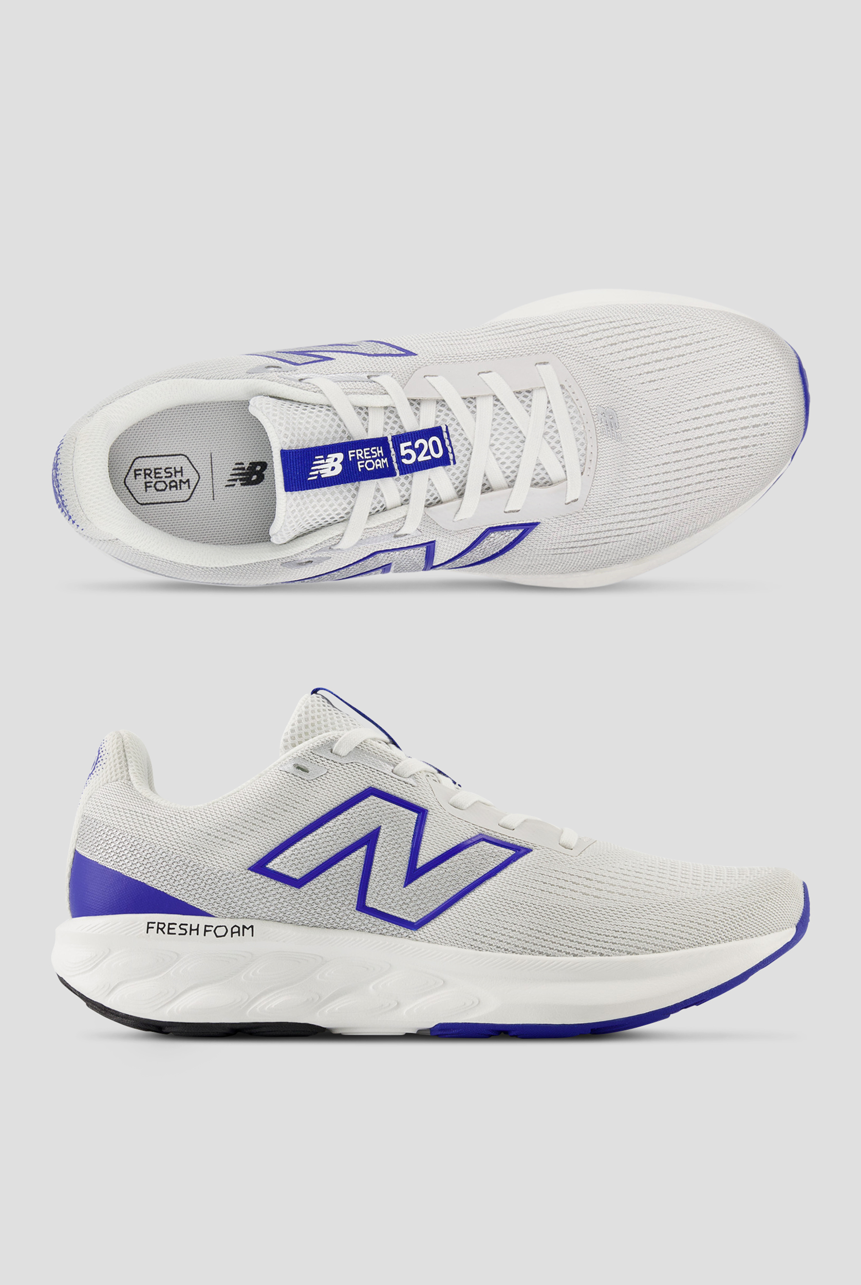 Zapatillas deportivas New Balance Fresh Foam 520 Grey Matter Reflection Team Royal con cordones para hombre