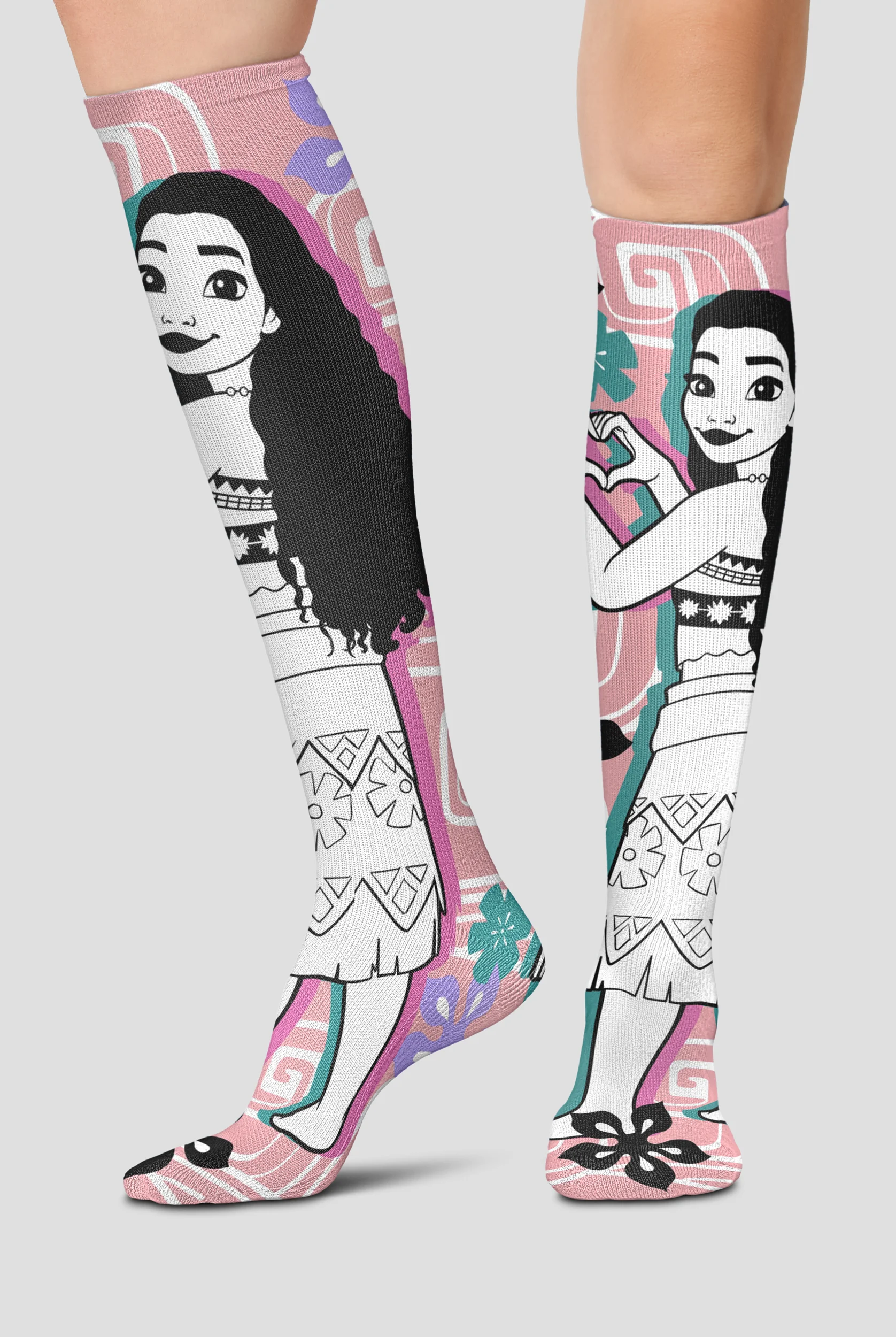Tooniforms Love Moana Women's 10-15 mmHG Light Compression Socks