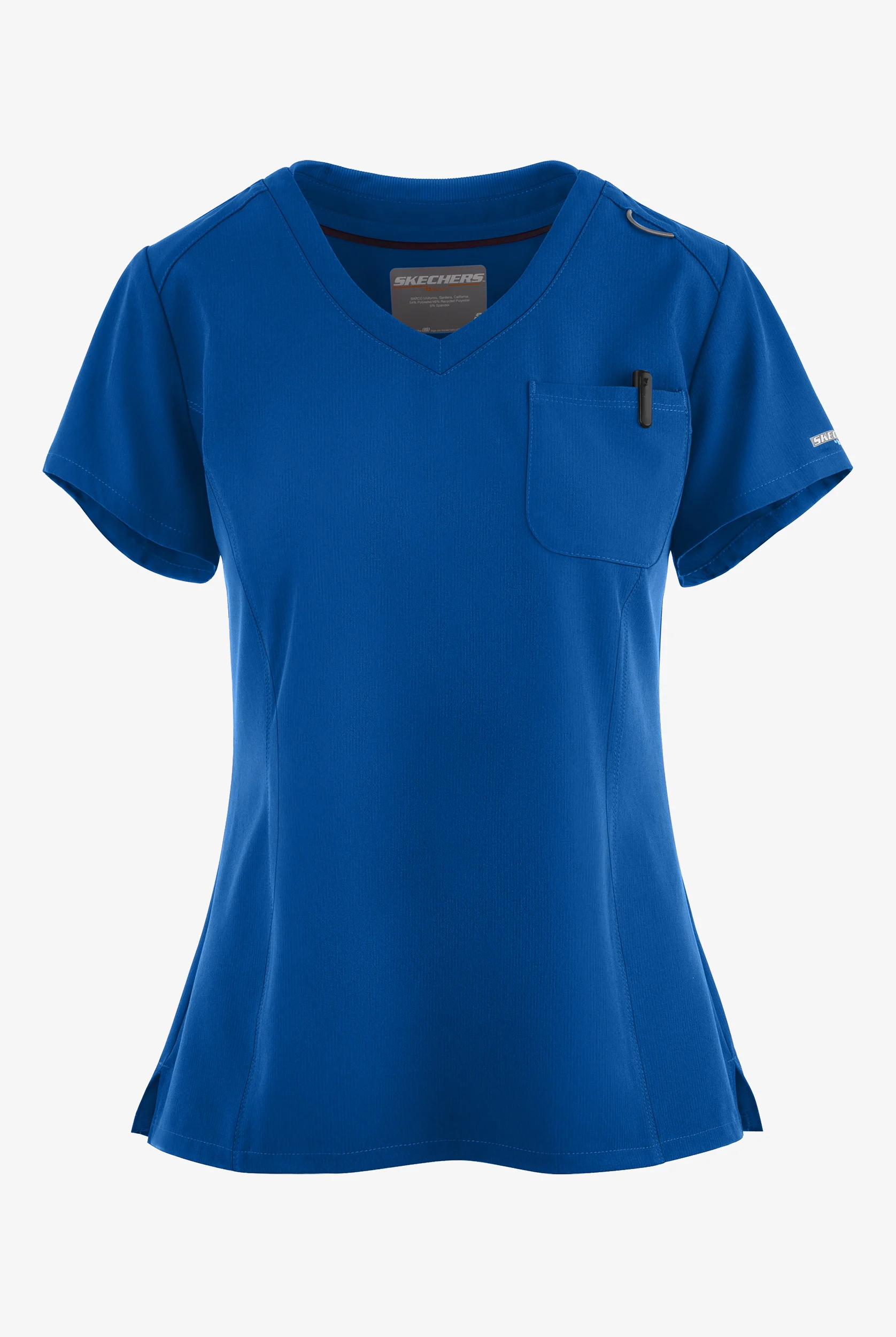 Skechers by Barco Dignity Women's 1-Pocket STRETCH Tuck In V-Neck Scrub Top