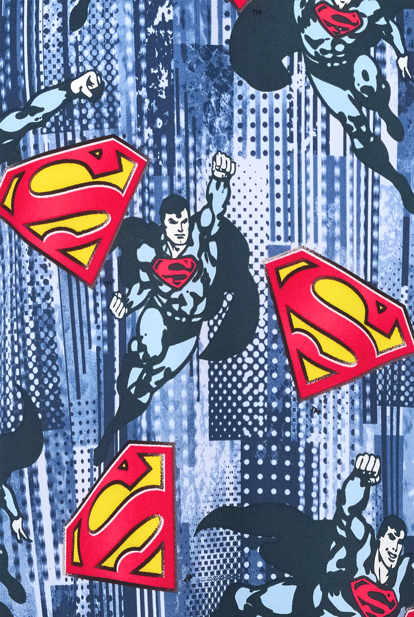 Camisa médica estampada Tooniforms Superman Metropolis Force STRETCH con cuello en V y 3 bolsillos para hombre