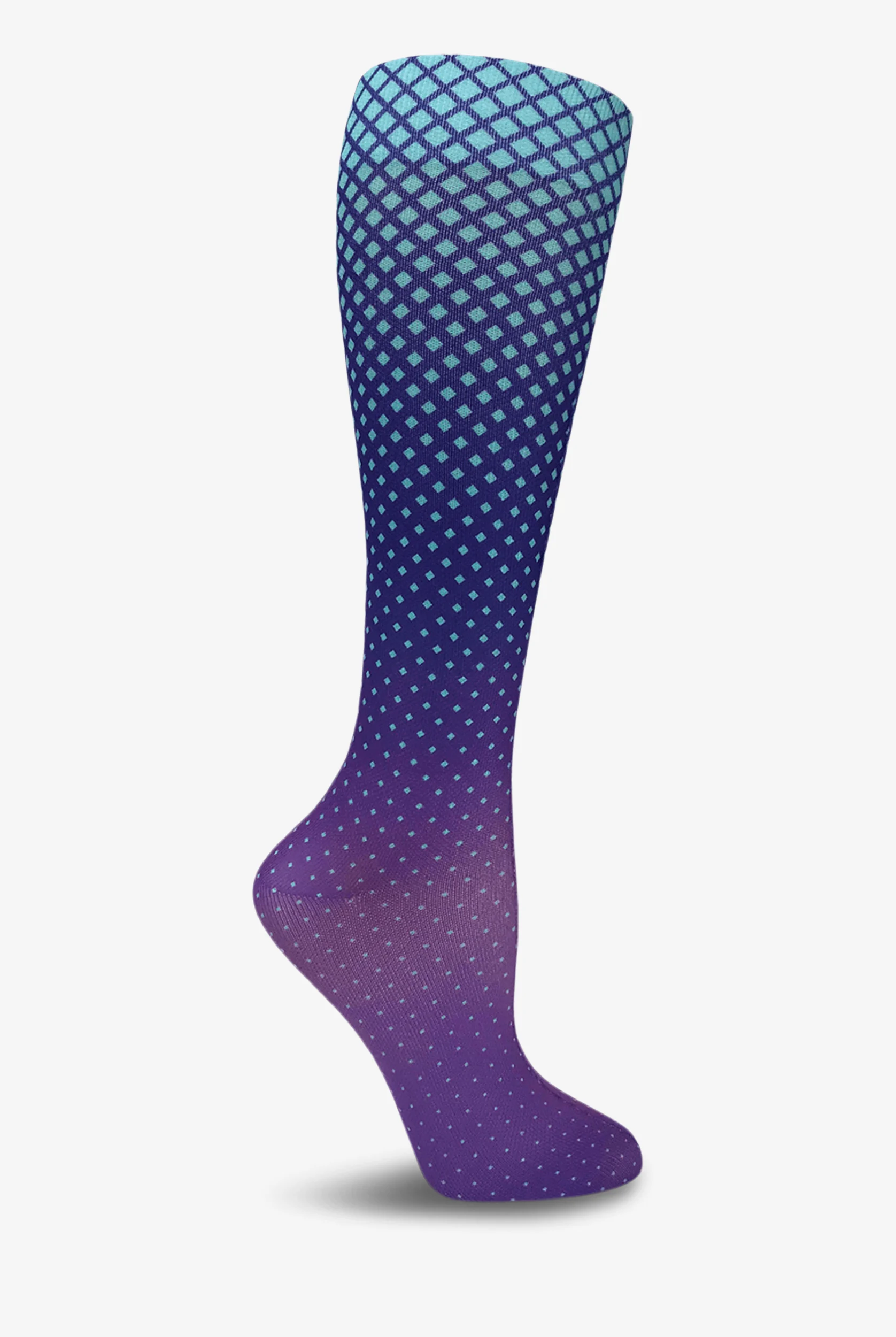 Prestige Dot Matrix Aqua & Purple Women's 15-20 mmHg Moderate Compression Socks