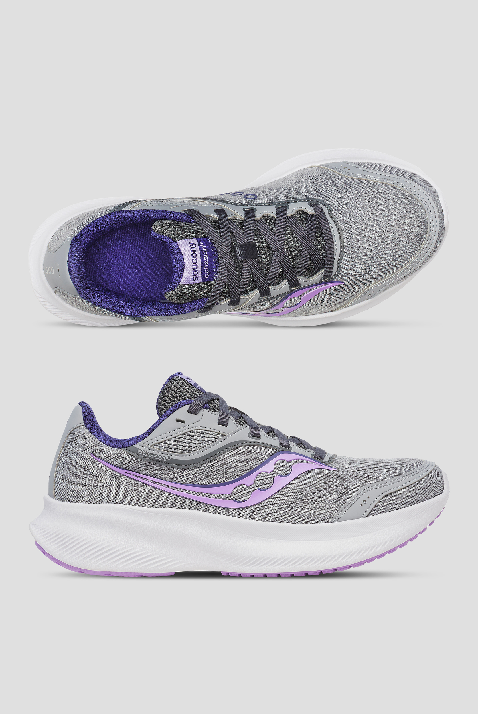 Zapatillas deportivas Saucony Cohesion 18 Fossil /Crocus con cordones para mujer