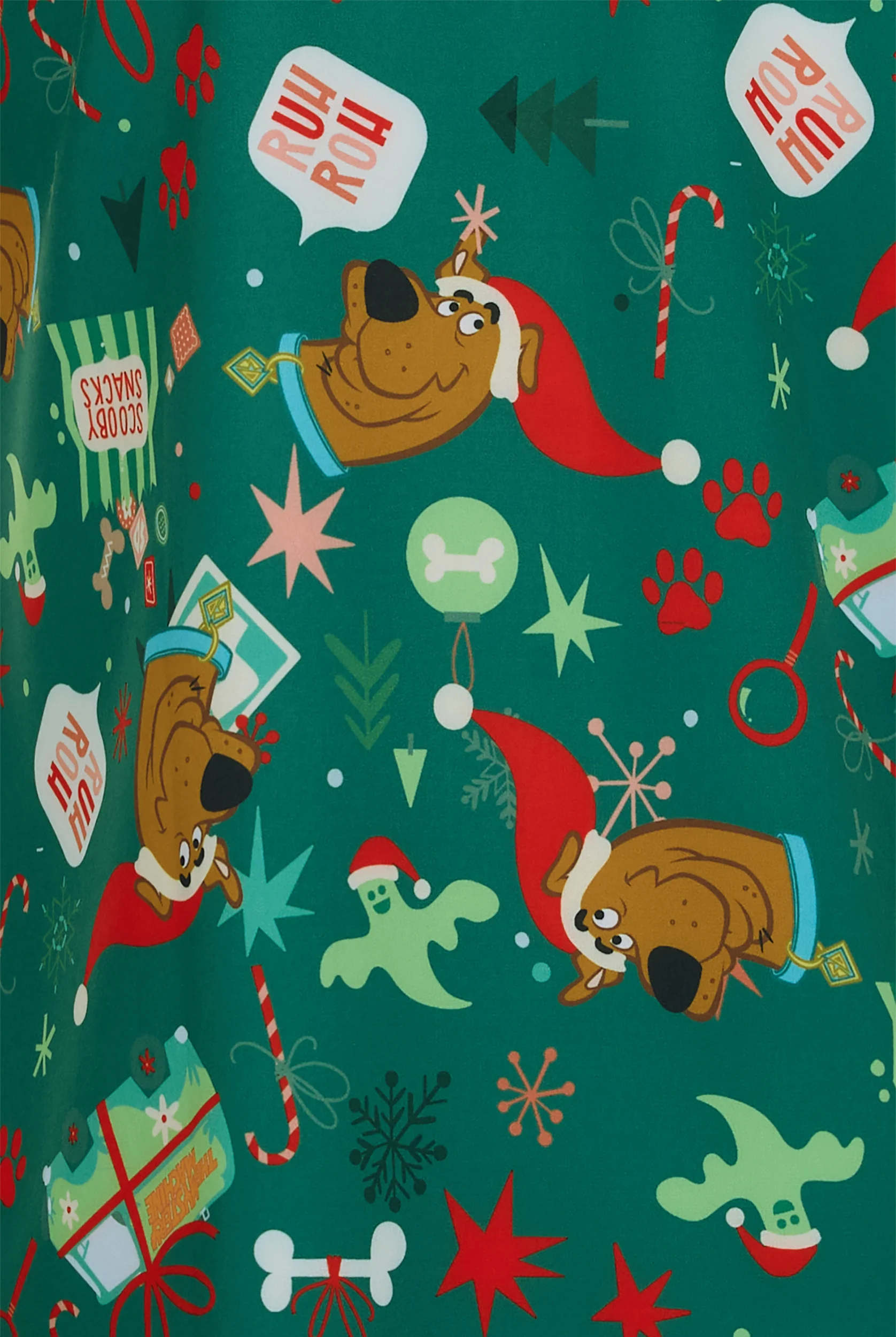 Blusa médica estampada Scooby Doo Christmas by Funscrubs STRETCH con cuello en V y 2 bolsillos para mujer