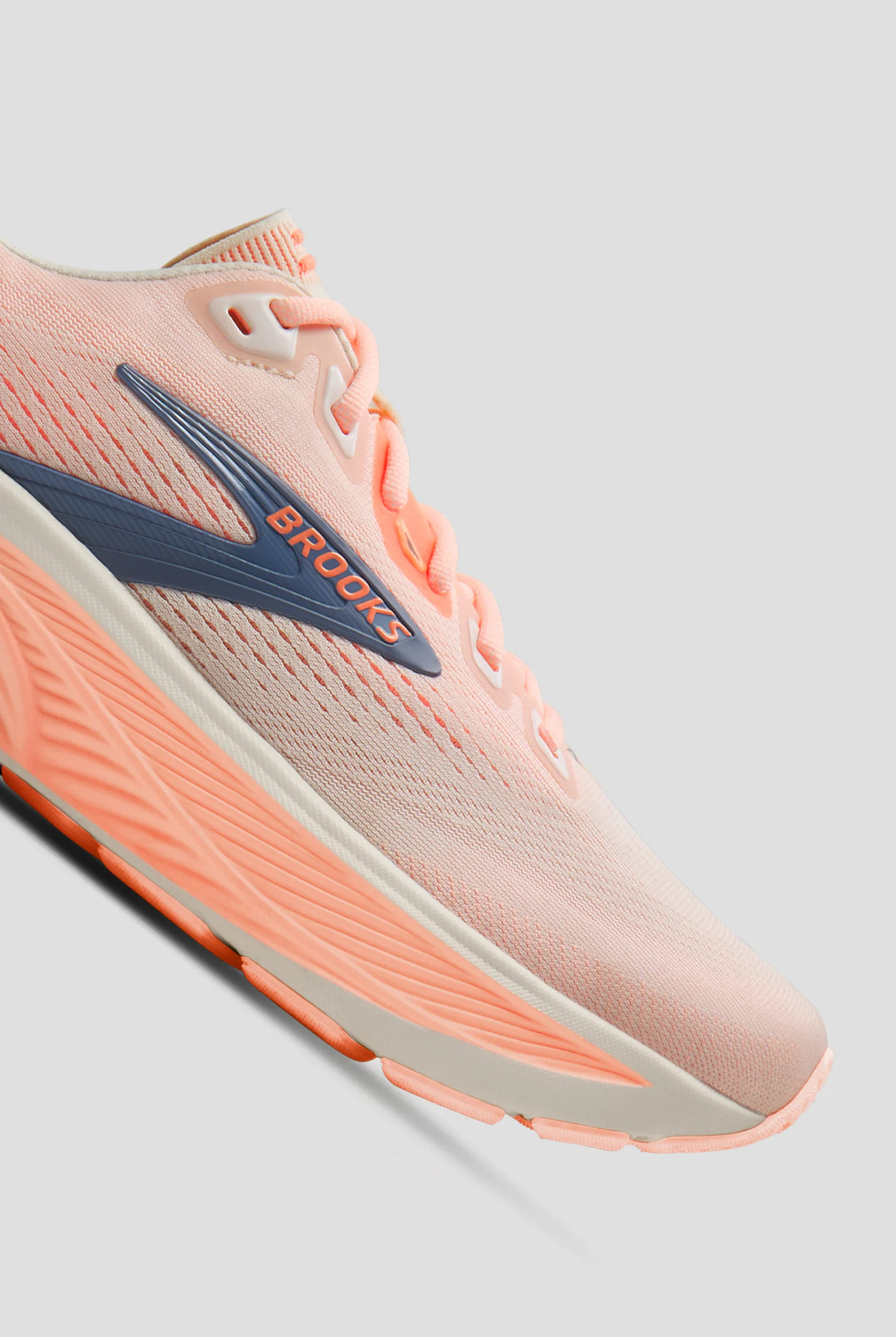 Brooks Women's Ghost 18 Star White/Cyber Peach/Grey Athletic Lace Up Shoes
