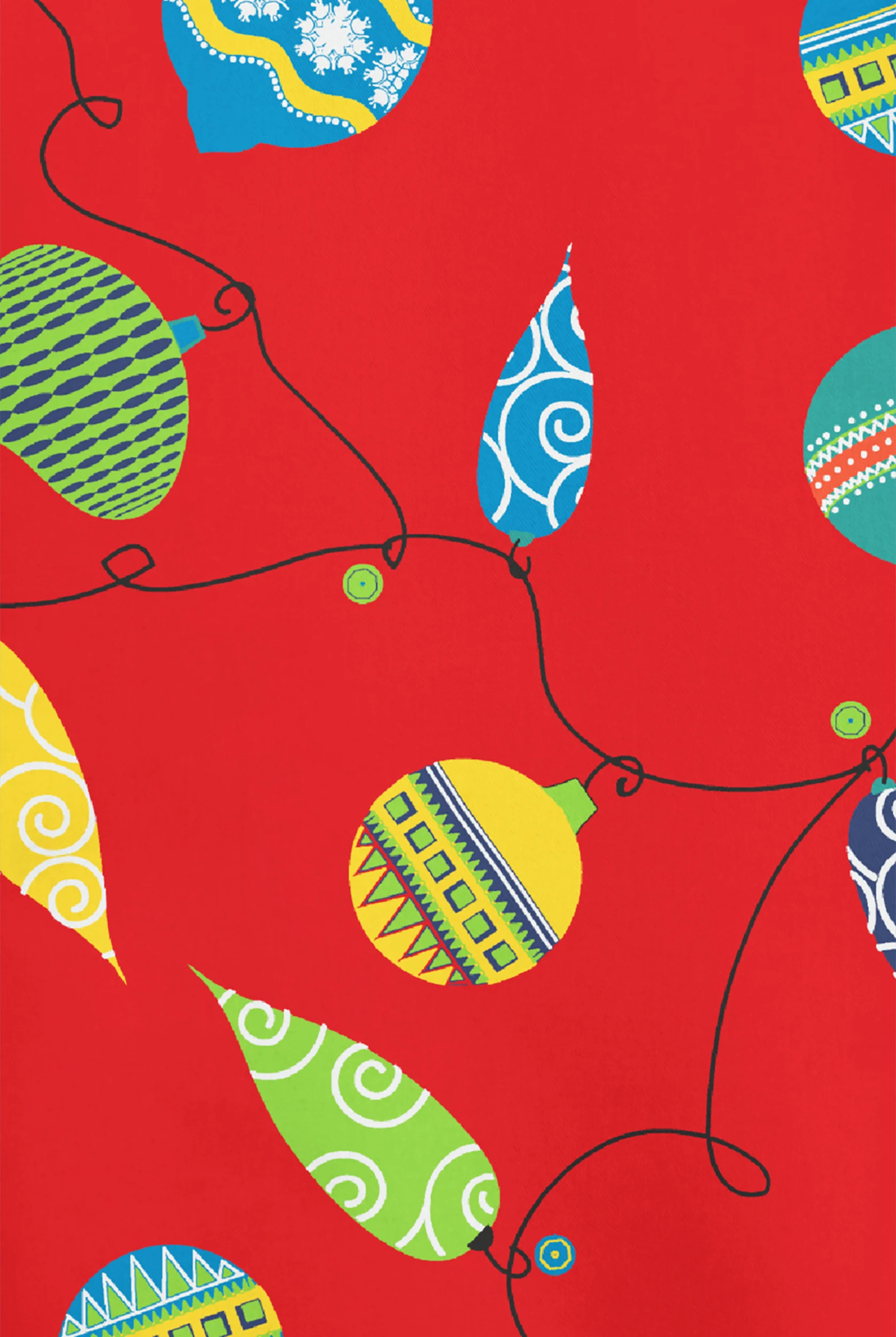 Butter-Soft STRETCH Bright Baubles Royal Women's 1-Pocket Tuck-In V-Neck Print Scrub Top