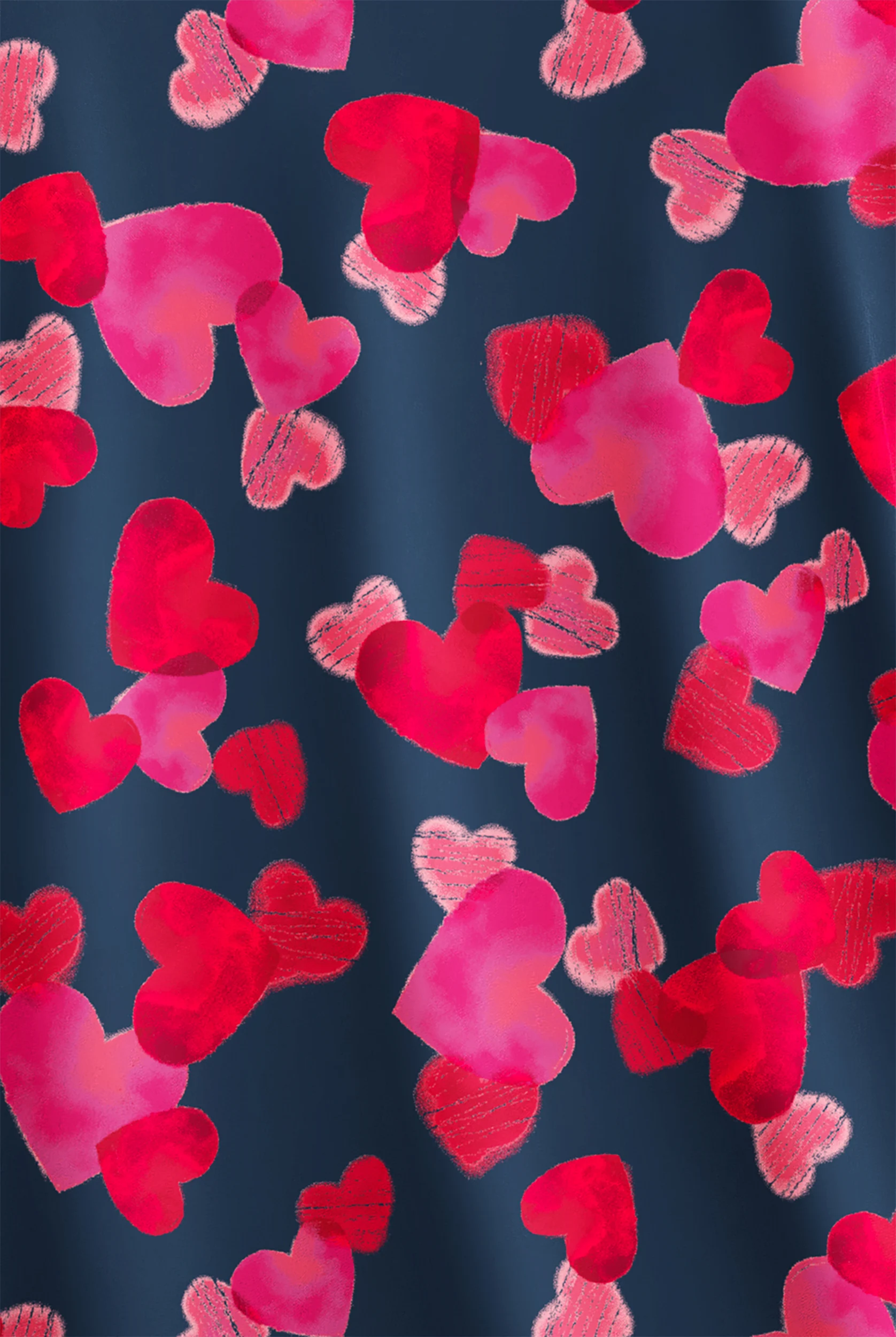 Strictly Scrubs STRETCH Forever Love Navy Women's 2-Pocket V-Neck Print Scrub Top