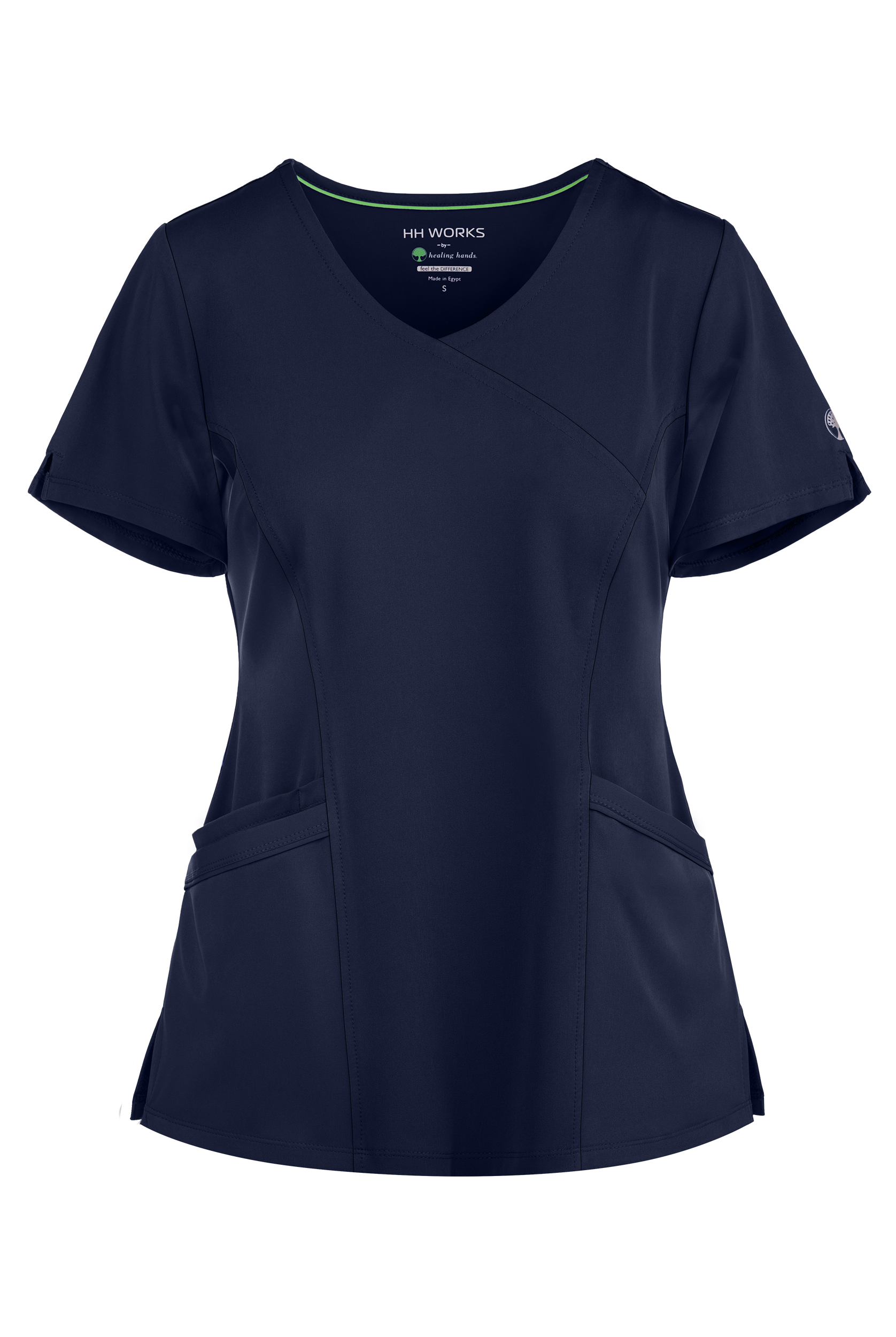 HH Works by Healing Hands Madison Women's 4-Pocket STRETCH Mock Wrap Scrub Top