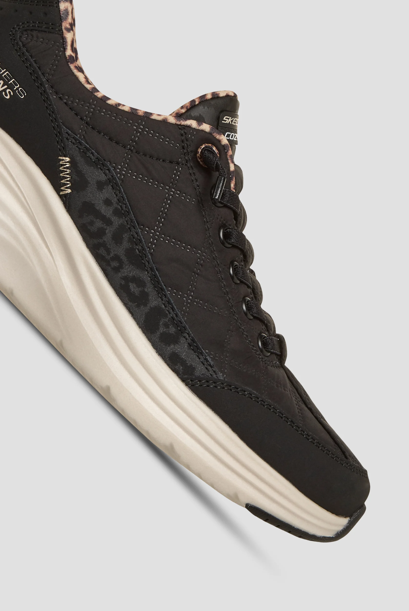 Skechers Sport SKECHERS SLIP-INS: CONTOUR FOAM - COZY Black Leopard Athletic Slip-In Shoes