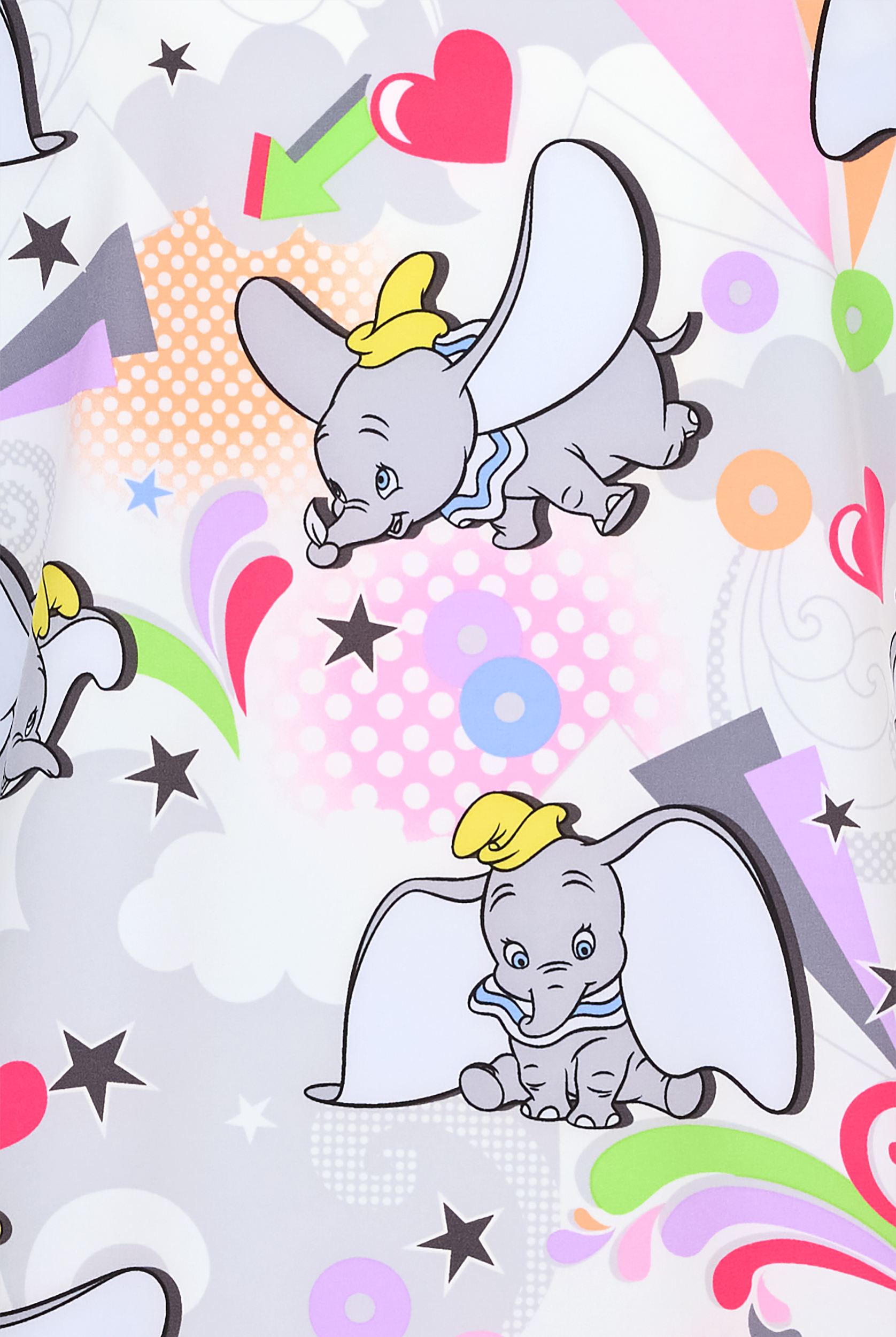 Blusa médica estampada Tooniforms Disney's Dumbo Sky Circus STRETCH con cuello en V y 2 bolsillos para mujer