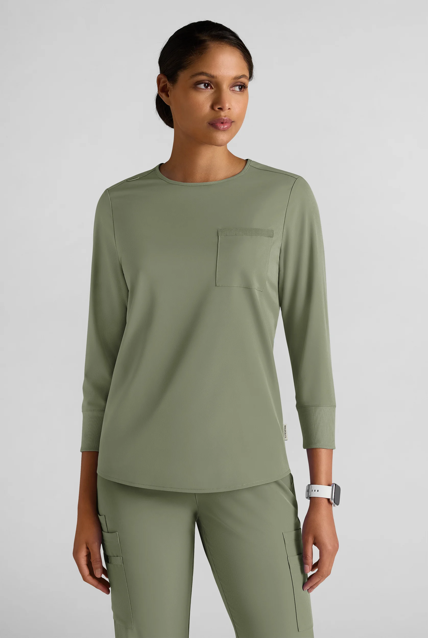 WhisperLite LYRA Women's 2-Pocket STRETCH 3/4" Sleeve Scrub Top