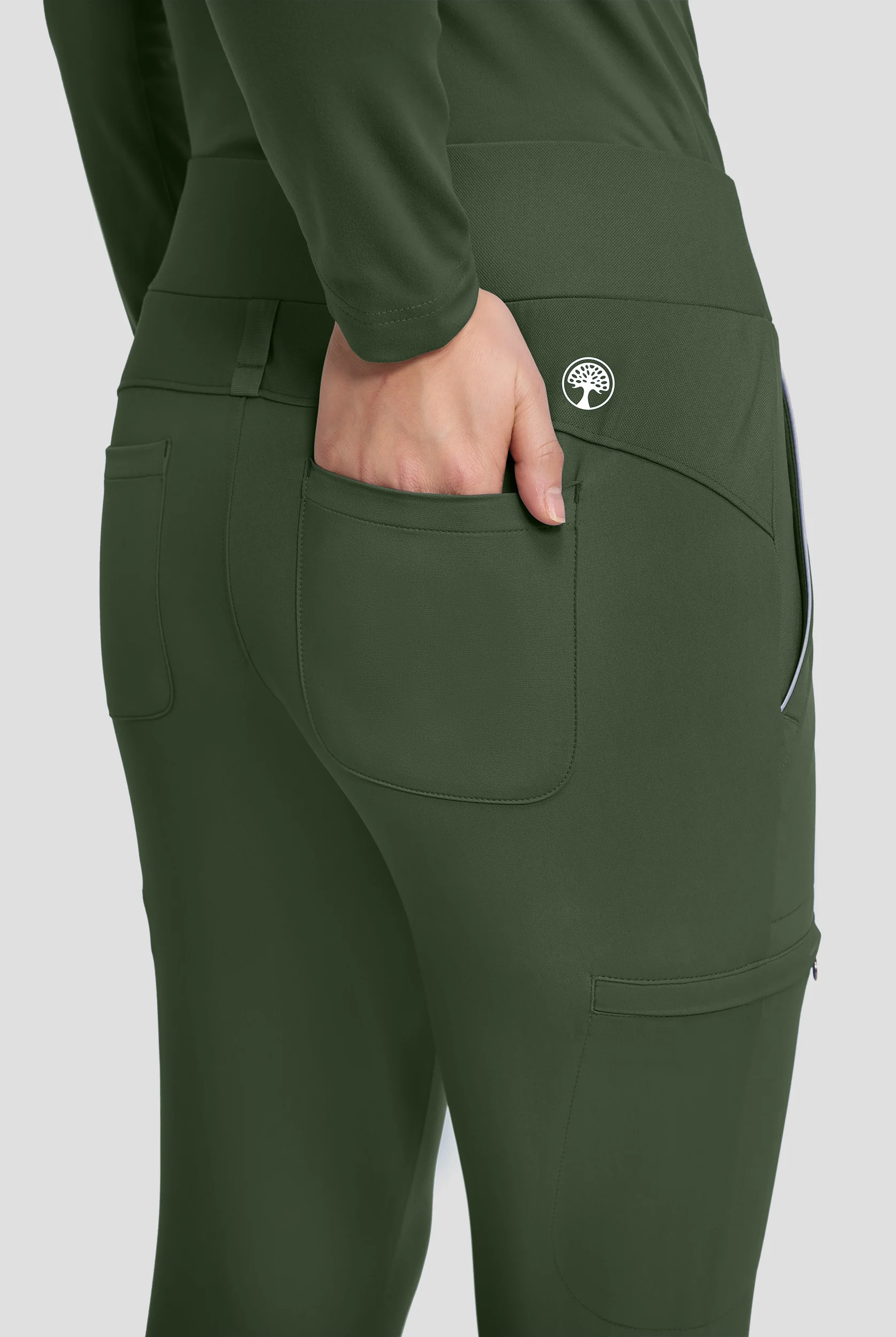 Healing Hands 360 Joelle Women's 6-Pocket STRETCH High Waist Flare Leg Scrub Pants - Petite