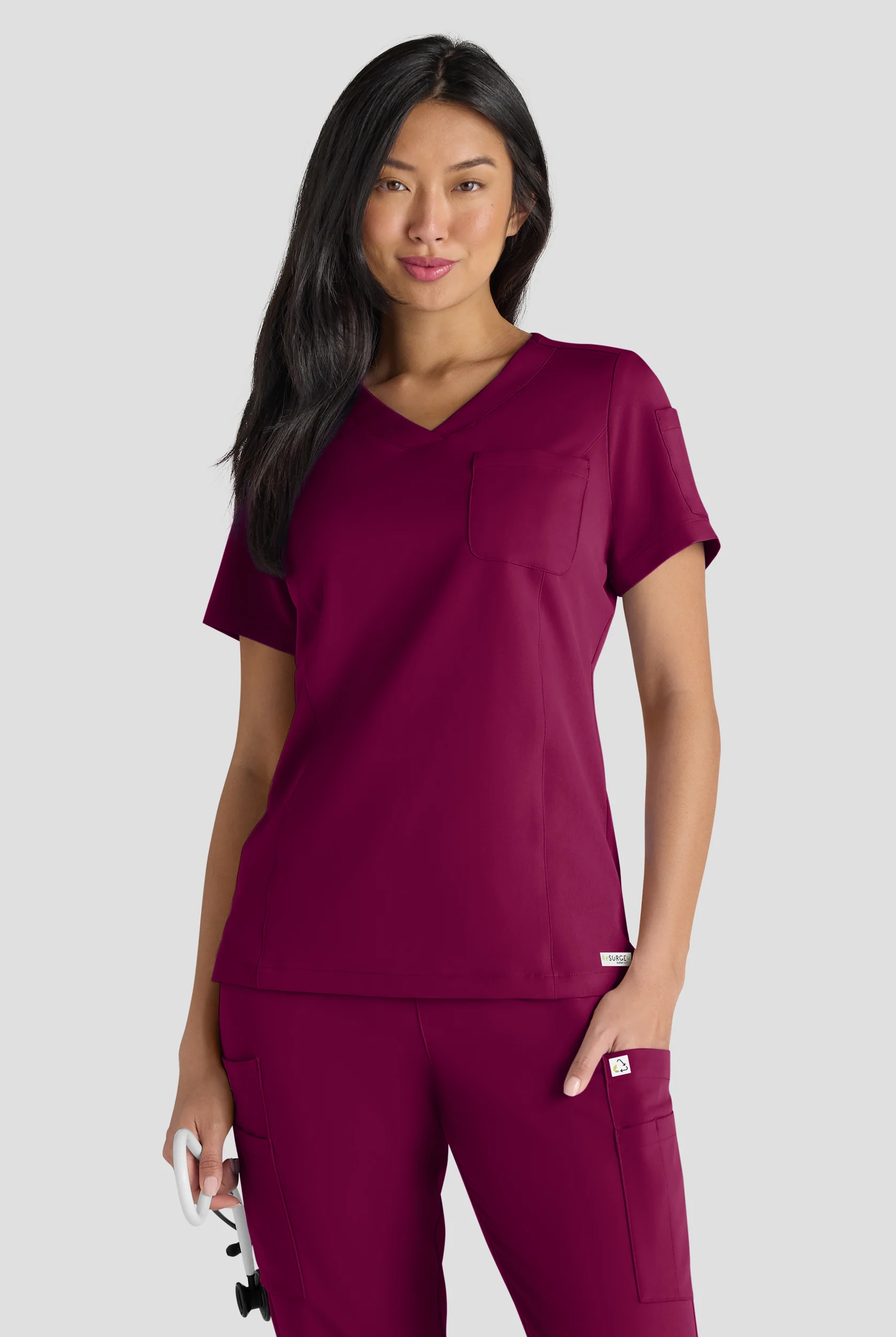 ReSurge Diamond Women's 3-Pocket V-Neck Tuck In / Wear Out Scrub Top