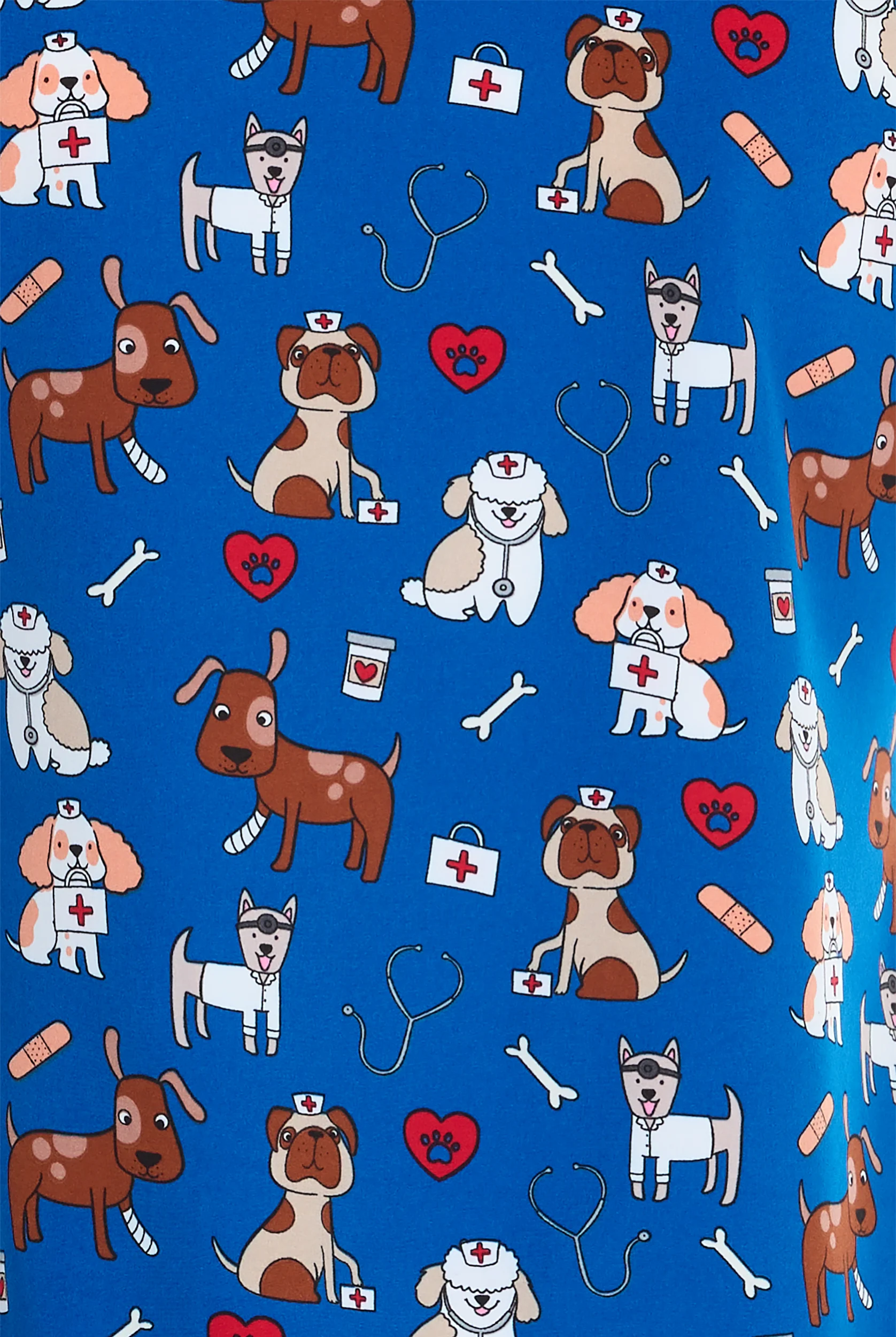 Wink Dog-tor Duty Women's 2-Pocket STRETCH V- Neck Print Scrub Top