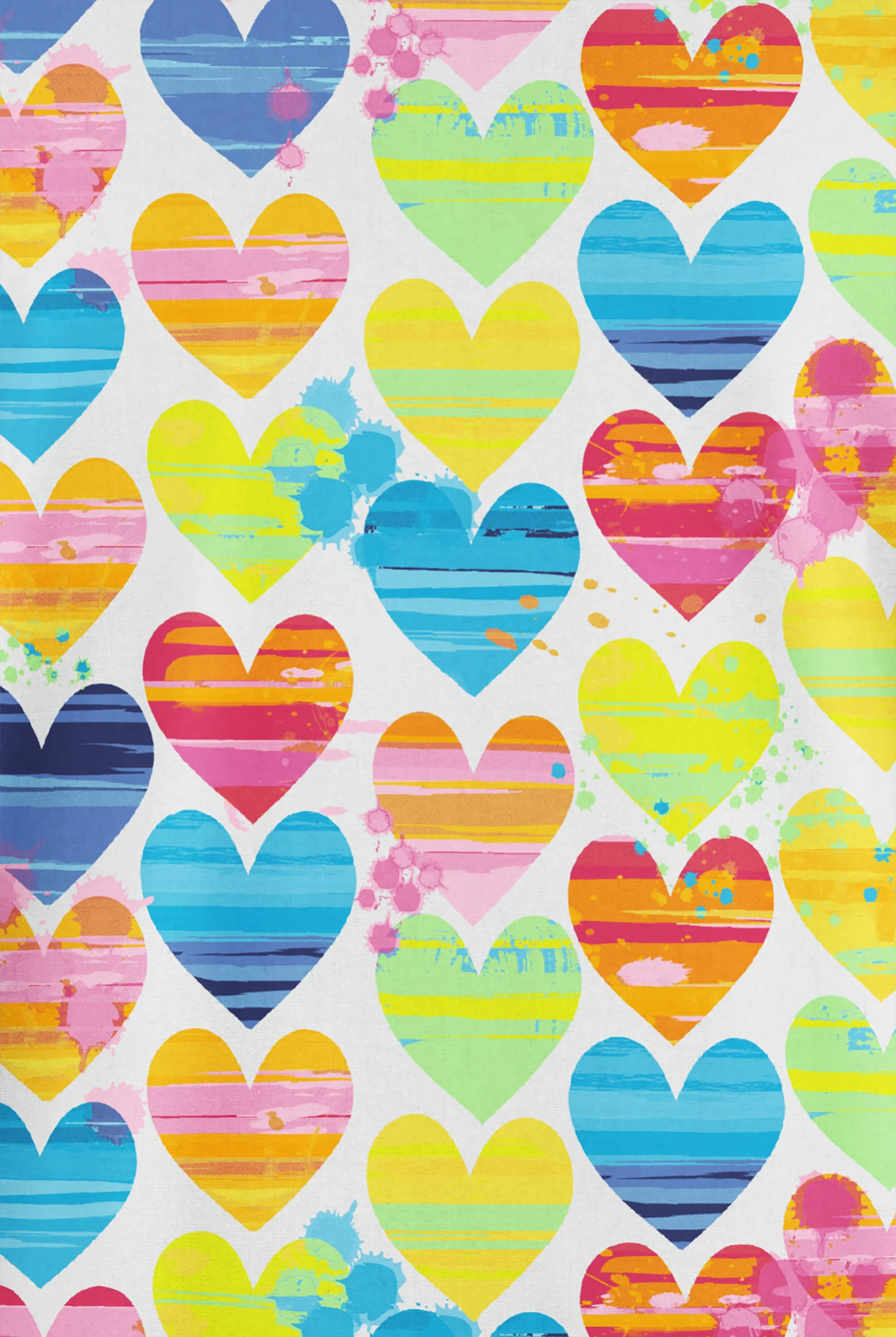 Butter-Soft Originals Painted Hearts Women's 2-Pocket Classic Fit V-Neck Print Scrub Top