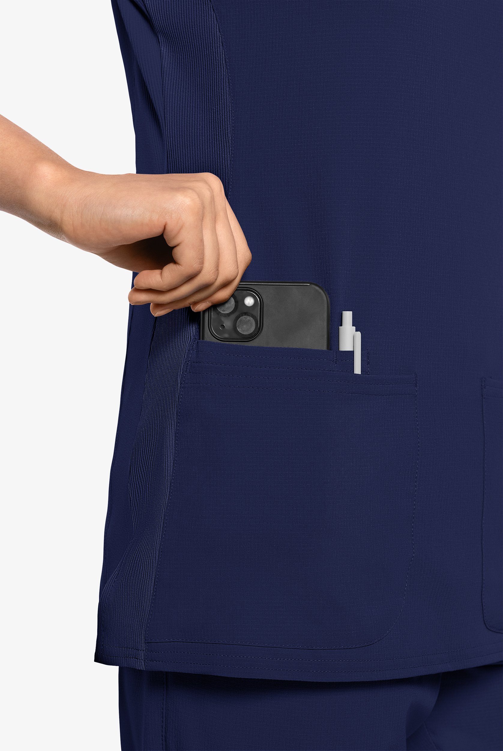 Med Couture Amp Women's 3-Pocket STRETCH V-Neck Scrub Top