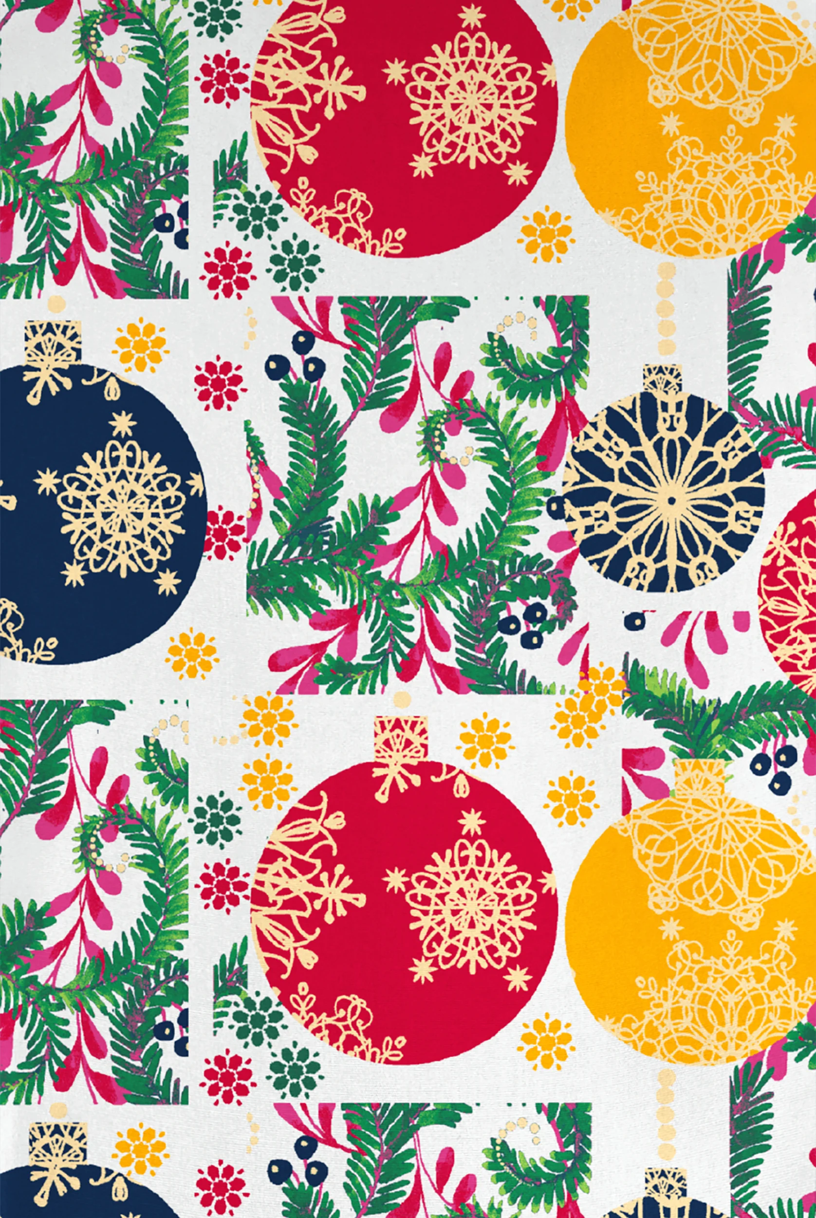 Butter-Soft Originals White Baubles And Berries Women's 7-Pocket Rounded V-Neck Print Scrub Top