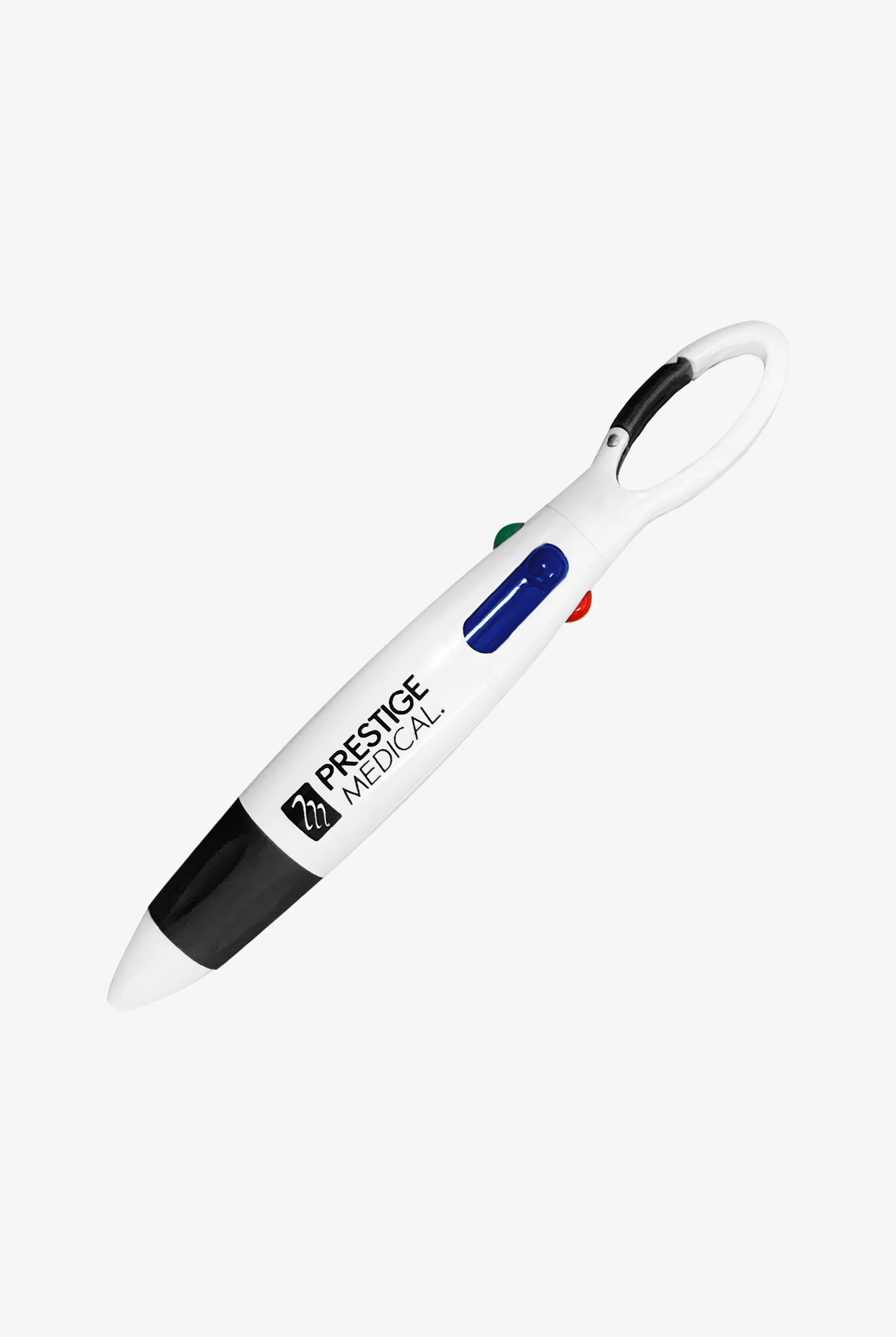 Bolígrafo de 4 colores Prestige con mosquetón