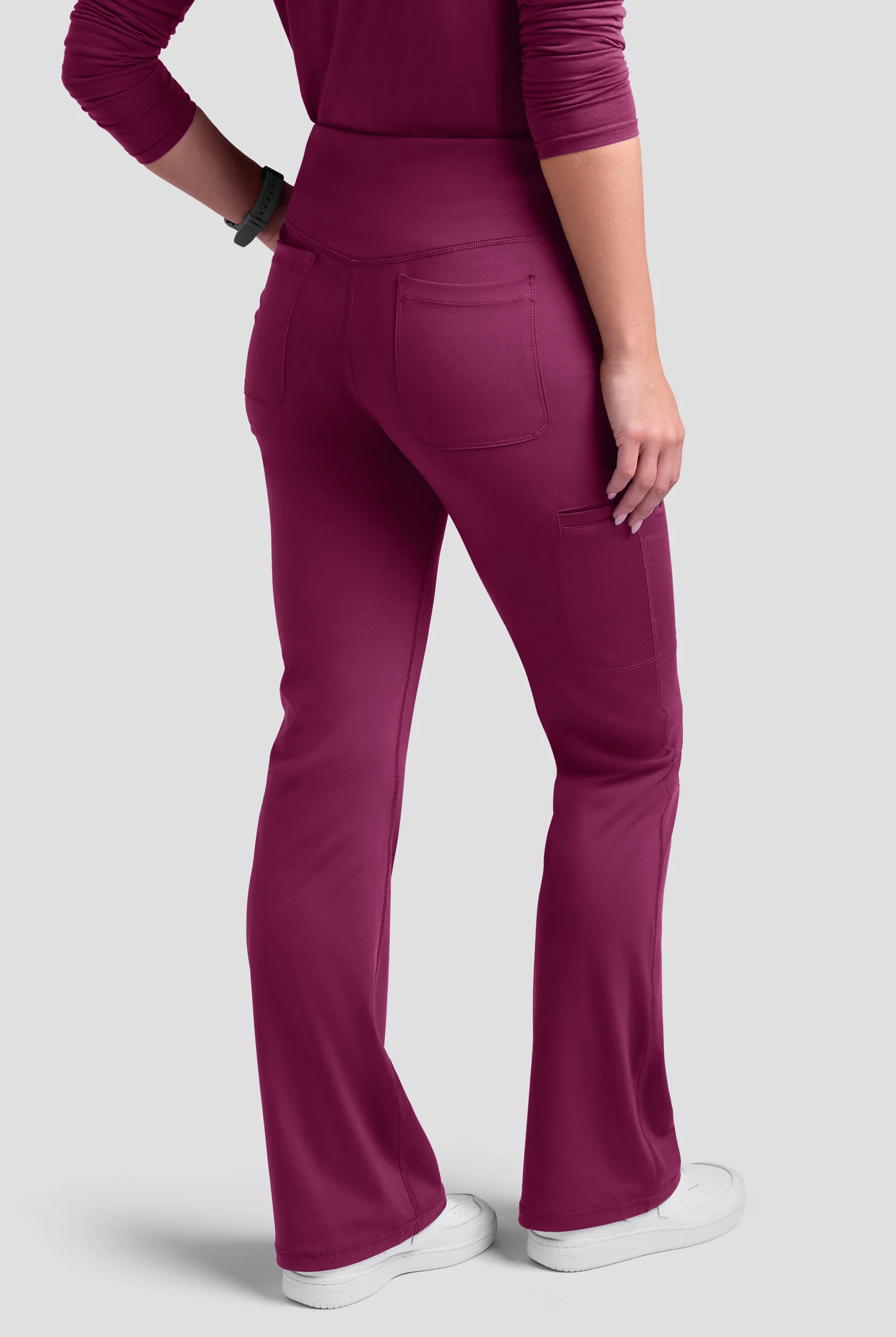 Pantal&oacute;n m&eacute;dico Grey's Anatomy by Barco Spandex Knit Swift STRETCH estilo cargo con piernas acampanadas y 5 bolsillos para mujer
